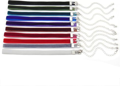 20pcs 3/8'' Mix Color Velvet Chokers Vintage Necklace for Women With Extension (XL-1016) in Kuwait