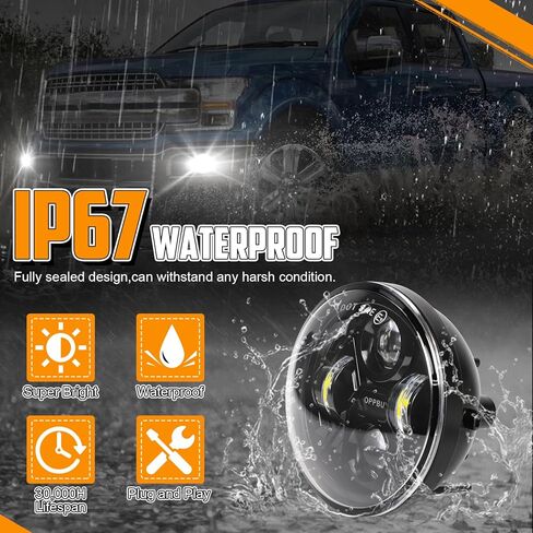 4.7" LED Fog Light Compatible with Tacoma 2005-2011,2004-2006 Solara,2008-2015 Sequoia,2007-2013 Tundra,80W 6500K Waterproof Plug&Play Driving Fog Light Replacement Assembly Kit-2 Year Warranty in Kuwait