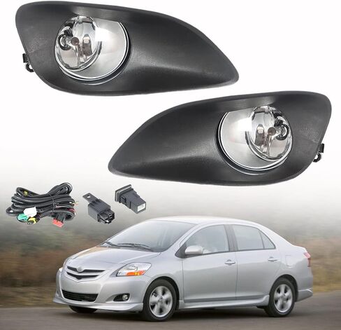 2-Pack Fog Light Assembly with Bulbs Switch and Wiring Kit Replacement for Yaris Sedan 2007-2011 in Saudi Arabia