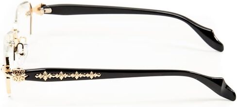 Street Knitted Retro Gothic Cross Style Vintage Designer Edge Cut Rimless Clear Lens Gold Frame Eyewear Unisex Square Frameless Men’s Women Clear Tint Rectangular Hip Hop Luxury Eye Glasses in Saudi Arabia