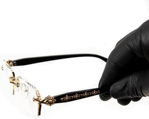 Street Knitted Retro Gothic Cross Style Vintage Designer Edge Cut Rimless Clear Lens Gold Frame Eyewear Unisex Square Frameless Men’s Women Clear Tint Rectangular Hip Hop Luxury Eye Glasses in Saudi Arabia