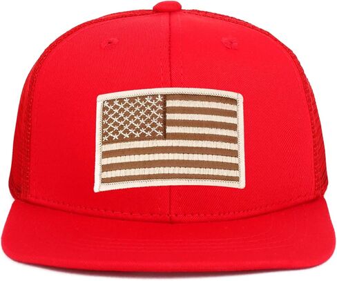 Armycrew Youth Kid's Desert American Flag Patch Flat Bill Snapback Trucker Cap in Saudi Arabia
