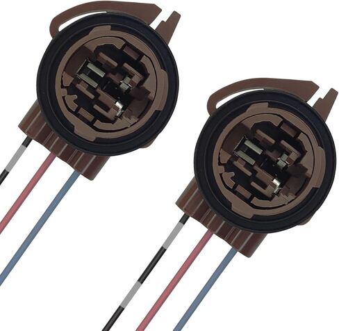 2PCS 3156 3157 Pre-Wired Bulb Sockets, Turn Signal Socket Compatible with 3155 3357 4157 LED & Standard Bulbs, Car Harness Socket Adapter for Turn Signal/Brake/Tail Light/DRL in Kuwait