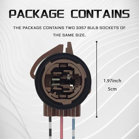 2PCS 3156 3157 Pre-Wired Bulb Sockets, Turn Signal Socket Compatible with 3155 3357 4157 LED & Standard Bulbs, Car Harness Socket Adapter for Turn Signal/Brake/Tail Light/DRL in Kuwait