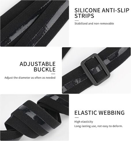 PineHaven 3 Pack Shirt Stay Belts for Men,Adjustable Non-Slip Elastic Shirt Holders Keep Shirts Tucked In Men Women Tuck-It Style Shirts Lock (Black) in Kuwait