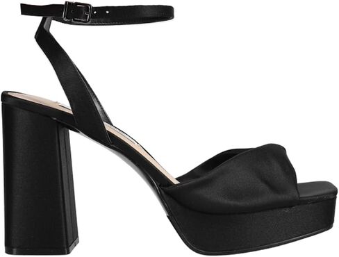 Nina Womens Stacie Platform Block Evening Dress Sandals High Heel 3" & Up - Black in Saudi Arabia