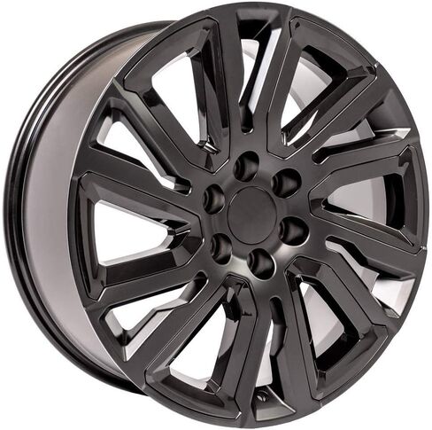 OE Wheels CV39 22 Inch Rims and Tires Fit Sierra 1500 Style 6x139.7 22x9 Satin Black with Gloss Black Insert - Hollander 5901 - TS-37 AT 285/45-22 (Set of 4) in Saudi Arabia