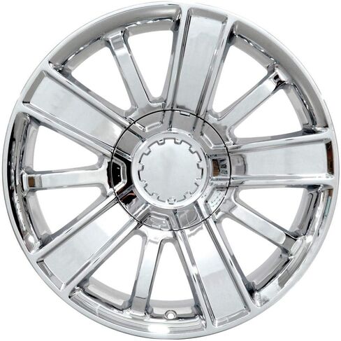 OE Wheels CV77 20 Inch Rims and Tires Fit Silverado 1500 Style 6x139.7 20x9 Chrome - Hollander 5653 - TS-37 AT 275/55-20 (Set of 4) in Saudi Arabia