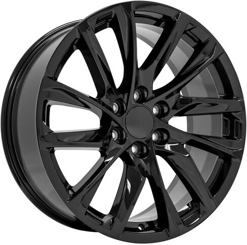 OE Wheels CA90 22 Inch Rims and Tires Fit Escalade Style 6x139.7 22x9 Gloss Black - Hollander 4875 - TS-37 AT 285/45-22 (Set of 4) in Saudi Arabia