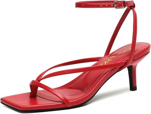 Strappy Kitten Heels for Women Lace Up Square Open Toe Flip Flop Heels Sexy Ankle Strap Thong Heeled Sandals for Party Wedding in Kuwait