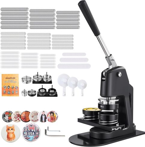 VEVOR Button Maker 1 inch Button Badge Maker 25mm Pins Punch Press Machine 499 pcs Free Button Parts + Circle Cutter (25mm 499pcs) for Halloween in Saudi Arabia