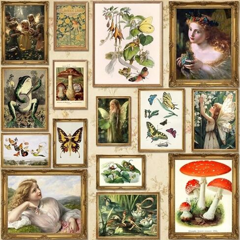 LANCHI95 Eclectic Wall Art Prints, Vintage Eclectic Decor, 12pcs Unframed - Bedroom & Living Room in Saudi Arabia