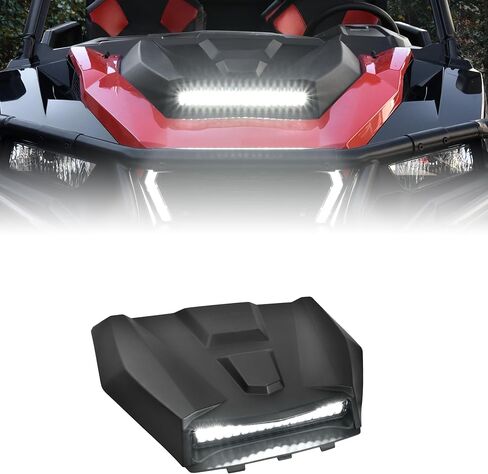 مغرفة غطاء محرك السيارة الرياضية SAUTVS مع ضوء كشاف LED لـ Polaris General 1000/XP 1000 16-21، مغرفة غطاء محرك السيارة مع مجموعة إضاءة مساعدة LED لملحقات Polaris General 1000/4 1000/ XP 1000/ XP 4 1000 2016-2021 in Saudi Arabia