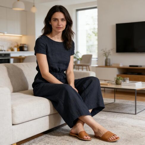 بذلة نسائية - صيفية بلون خالص، سراويل تنحيف عالية الخصر وأكمام قصيرة، مجموعة من قطعة واحدة عصرية كاجوال فضفاضة in Saudi Arabia