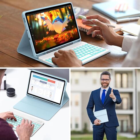 Samsung Galaxy Tab S6 Lite Case with Keyboard 10.4" 2022/2020, Detachable Wireless Backlight Keyboard| Slim Folio Cover with S Pen Holder| Auto Sleep/Wake| Galaxy Tab S6 Lite SM-P610/P613/P615/P619 in Kuwait