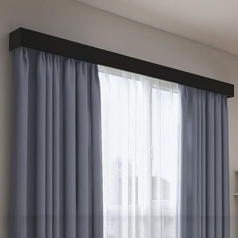3-in-1 Adjustable Bedroom Curtain Track System with Valance Box | Wall Mounted Decorative Rail Kit for Living Room & Bedroom | 12.5FT White Curtain Rod Solution in Kuwait