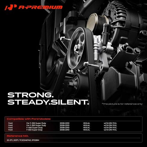 A-Premium Power Steering Pump, with 8-Groove Pulley, Compatible with Ford F-250 F-350 F-450 F-550 Super Duty, 2008 2009 2010, 6.4L in Saudi Arabia