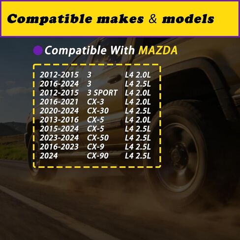 محرك متغير صمام توقيت VVT الملف اللولبي متوافق مع مازدا 3 CX-5 3 Sport CX-9 CX-30 CX-50 CX-90 CX-3 L4 2.0L 2.5L 12 13 14 15 16 17 18 19 20 21 22 23 24 2012-2024 يستبدل PE0114420 PE0114420A in Kuwait