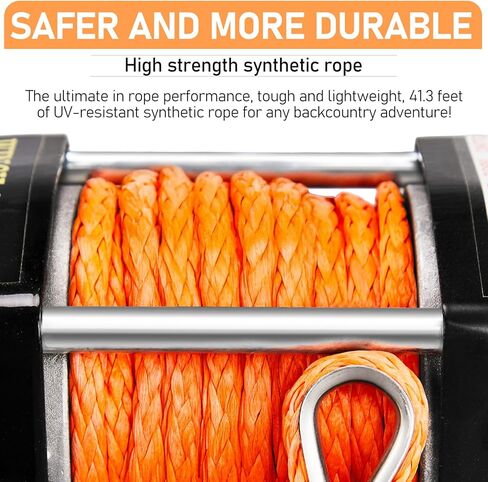 AutoForever 5500lb Electric Winch with Synthetic Rope,12V DC ATV UTV Winch with Both Wireless Handheld Remote and Corded Control,IP67 Waterproof Portable Power Winch for Off-Road Recovery, Towing,Boat in Kuwait