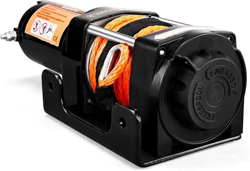 AutoForever 5500lb Electric Winch with Synthetic Rope,12V DC ATV UTV Winch with Both Wireless Handheld Remote and Corded Control,IP67 Waterproof Portable Power Winch for Off-Road Recovery, Towing,Boat in Kuwait