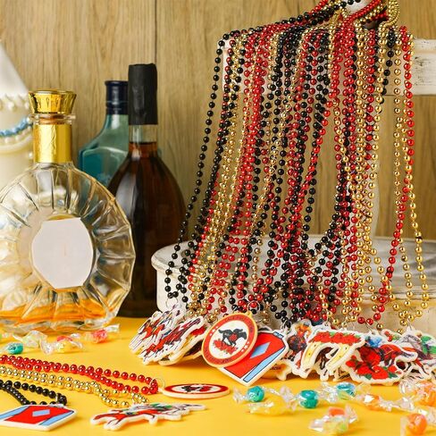 Landical 24 Pcs Horsing Racing Necklaces Festive Derby Bead Necklace Horse Long Pendant for Horsing Racing Derby Party Supplies Costume Accessories Outfit Gifts in Saudi Arabia
