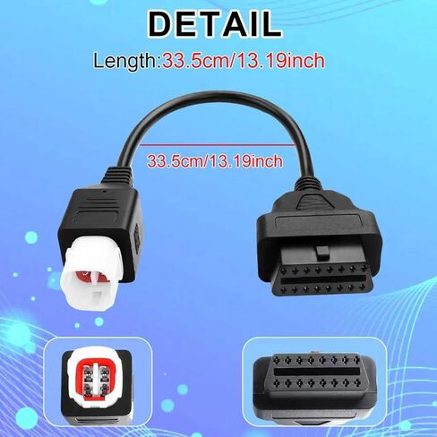 محول 4-Pin obd2 متوافق مع obd إلى 4pin لكابل تشخيص الدراجات النارية Yamaha، محول TIENFOKOTA 4-Pin obd2 متوافق مع دراجة نارية Yamaha لقراءة رموز الأخطاء والبيانات الحية in Kuwait