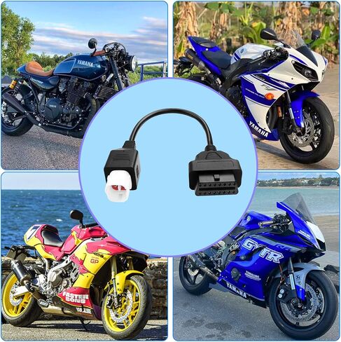 محول 4-Pin obd2 متوافق مع obd إلى 4pin لكابل تشخيص الدراجات النارية Yamaha، محول TIENFOKOTA 4-Pin obd2 متوافق مع دراجة نارية Yamaha لقراءة رموز الأخطاء والبيانات الحية in Kuwait