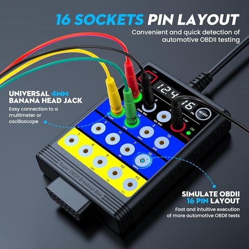 TRISCO Super Obd2 Breakout Box - أداة تشخيص السيارات ذات 16 سنًا مع عرض الجهد، ودعم برمجة وحدة التحكم الإلكترونية، واكتشاف بروتوكول CAN/K-LINE in Kuwait