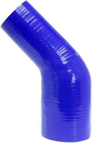 HPS HTSER45-300-312-BLUE Silicone High Temperature 4-ply Reinforced 45 degree Elbow Reducer Coupler Hose, 30 PSI Maximum Pressure, 4" Leg Length on each side, 3" > 3-1/8" ID, Blue in Saudi Arabia