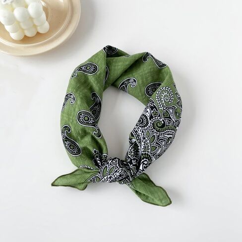 23 inch Cotton and Linen Scarf Women's Fashion Pattern Square Satin Headscarf Headdress Scarves in Saudi Arabia