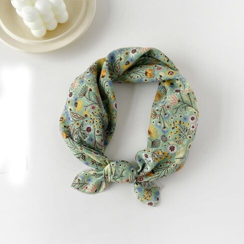 23 inch Cotton and Linen Scarf Women's Fashion Pattern Square Satin Headscarf Headdress Scarves in Saudi Arabia