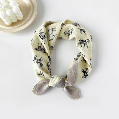 23 inch Cotton and Linen Scarf Women's Fashion Pattern Square Satin Headscarf Headdress Scarves in Saudi Arabia