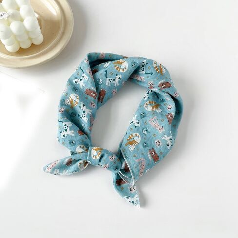 23 inch Cotton and Linen Scarf Women's Fashion Pattern Square Satin Headscarf Headdress Scarves in Saudi Arabia