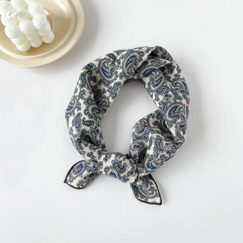 23 inch Cotton and Linen Scarf Women's Fashion Pattern Square Satin Headscarf Headdress Scarves in Saudi Arabia
