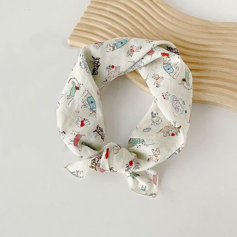 23 inch Cotton and Linen Scarf Women's Fashion Pattern Square Satin Headscarf Headdress Scarves in Saudi Arabia