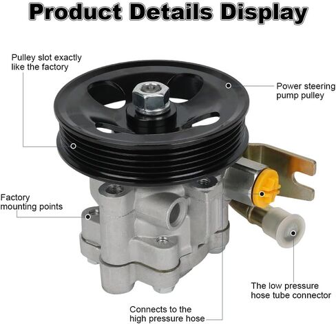 Power Steering Pump with Pulley Compatible with Nissan Frontier 3.3L V6 1999 2000 2001 2002 2003 2004, Compatible with Nissan Xterra 3.3L V6 2000 to 2004, Replacement for 21-5219, 491104S100 in Saudi Arabia