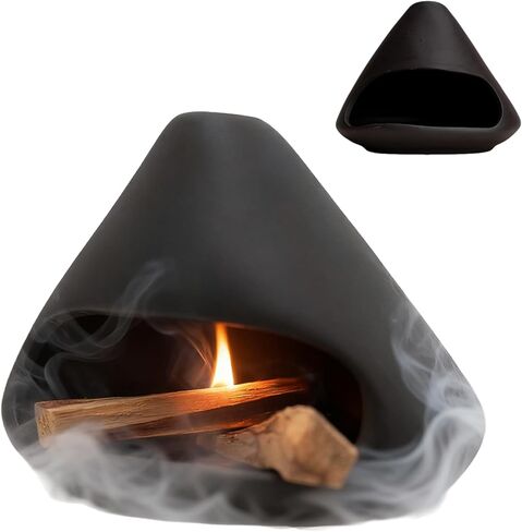 Palo Santo Holder Sage Sticks Incense Holder Incense Zongzi Clay Smudge Bowl with Chimney Holder Burner Anxiety Relief Meditation in Saudi Arabia