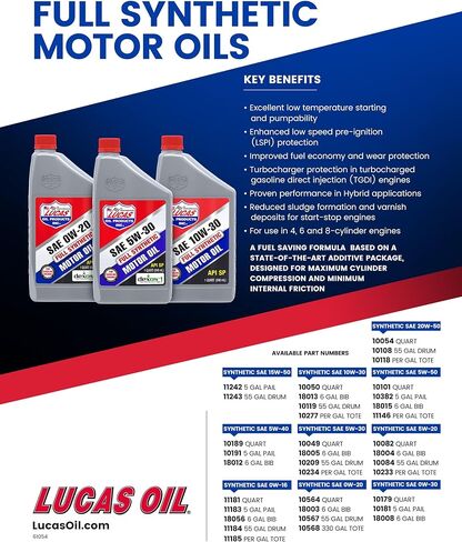زيت لوكاس 10054 SAE 20W-50 زيت السباق الاصطناعي - زجاجة، 1 كوارت (32 أونصة) in Saudi Arabia