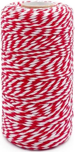 1 Pcs Cotton Twine Red and White Baker String 2mm Thick 328 Feet Christmas Twine for Gift Wrapping DIY Crafts Home Decoration Gardening in Saudi Arabia