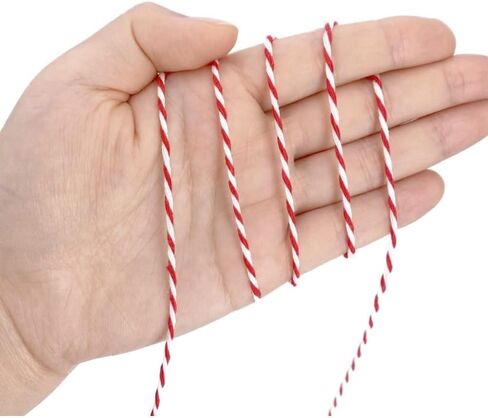 1 Pcs Cotton Twine Red and White Baker String 2mm Thick 328 Feet Christmas Twine for Gift Wrapping DIY Crafts Home Decoration Gardening in Saudi Arabia