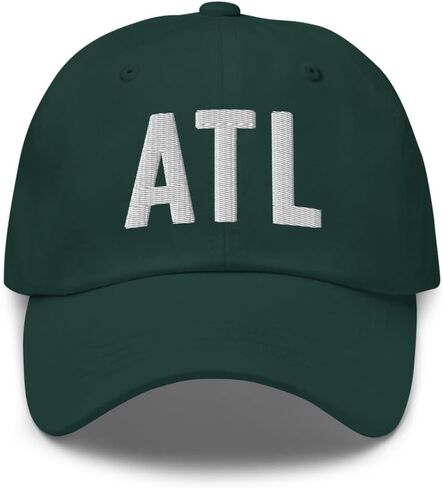 ATL Airport Code Hat Embroidered Dad Hat | White Thread | Atlanta Georgia Baseball Cap Travel Gift in Saudi Arabia