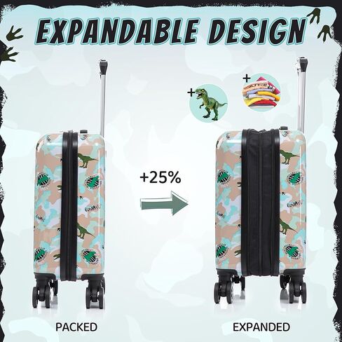 مجموعة حقائب سفر للأطفال مكونة من 6 قطع حقيبة أمتعة صلبة مقاس 16 بوصة مع عجلات دوارة للفتيات والأولاد تحمل أمتعة السفر والأمتعة المتدحرجة المعتمدة من شركة الطيران in Kuwait