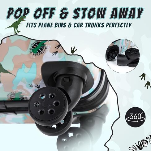 مجموعة حقائب سفر للأطفال مكونة من 6 قطع حقيبة أمتعة صلبة مقاس 16 بوصة مع عجلات دوارة للفتيات والأولاد تحمل أمتعة السفر والأمتعة المتدحرجة المعتمدة من شركة الطيران in Kuwait