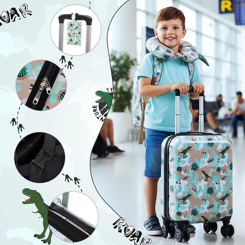 مجموعة حقائب سفر للأطفال مكونة من 6 قطع حقيبة أمتعة صلبة مقاس 16 بوصة مع عجلات دوارة للفتيات والأولاد تحمل أمتعة السفر والأمتعة المتدحرجة المعتمدة من شركة الطيران in Kuwait