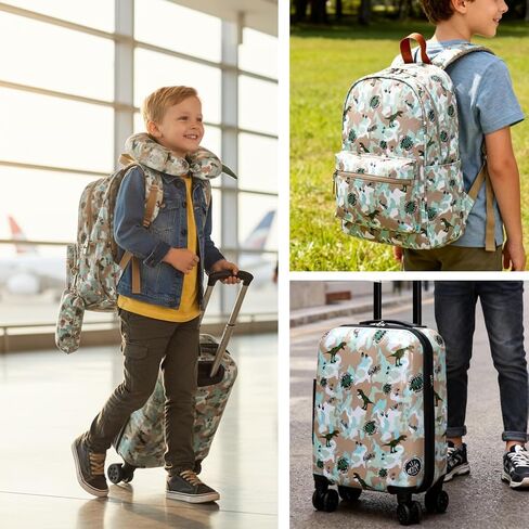 مجموعة حقائب سفر للأطفال مكونة من 6 قطع حقيبة أمتعة صلبة مقاس 16 بوصة مع عجلات دوارة للفتيات والأولاد تحمل أمتعة السفر والأمتعة المتدحرجة المعتمدة من شركة الطيران in Kuwait