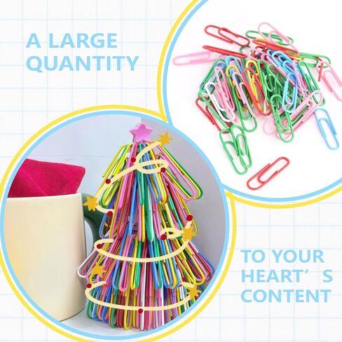 Paper Clips, 100-PCS PaperClips Assorted Sizes, 8 Colored Paper Clips Medium, Binder Clips Paperclips Assorted Sizes Set for Home School Office Supplies (100, Medium) in Kuwait