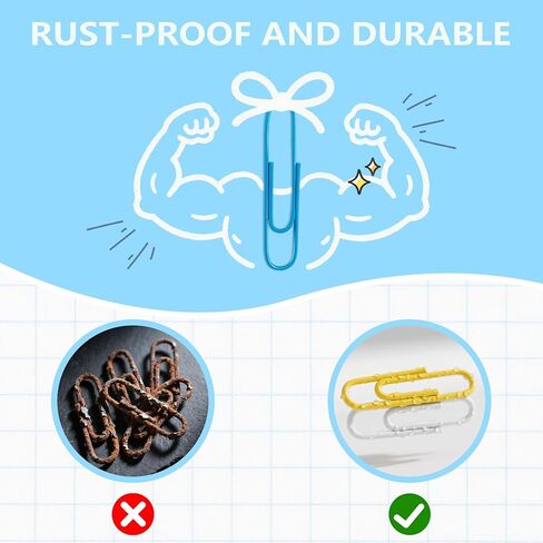 Paper Clips, 100-PCS PaperClips Assorted Sizes, 8 Colored Paper Clips Medium, Binder Clips Paperclips Assorted Sizes Set for Home School Office Supplies (100, Medium) in Kuwait