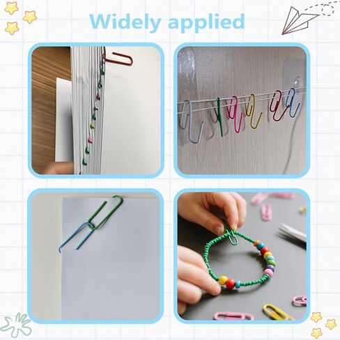 Paper Clips, 100-PCS PaperClips Assorted Sizes, 8 Colored Paper Clips Medium, Binder Clips Paperclips Assorted Sizes Set for Home School Office Supplies (100, Medium) in Kuwait