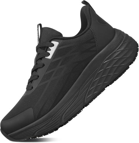 أحذية عمل سوداء مقاومة للانزلاق للرجال، أحذية رياضية سميكة مقاومة للماء وغير قابلة للانزلاق للمطبخ والمطاعم وخدمة الطعام - Zapatos de Trabajo para Hombre Antideslizantes in Kuwait