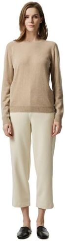 EURKEA Women's Crewneck 100% Cashmere Sweater, Cozy Pullover Winter Top for Women, Gift Ready in Saudi Arabia